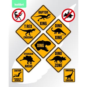 Dinosaurio SVG – Clipart de dinosaurio – Raptor Danger SVG – Dinosaur crossing SVG – Dino zone SVG – T-rex SVG – eps, png, dxf, pdf, SVG para Cricut