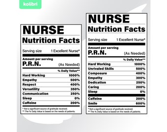 Enfermera svg – Datos nutricionales svg – Nutrición svg – Enfermera mamá datos clipart – Etiqueta nutricional de enfermera svg – eps, png, dxf pdf, svg para cricut