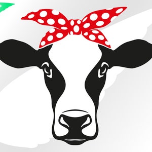 cow head bandana svg