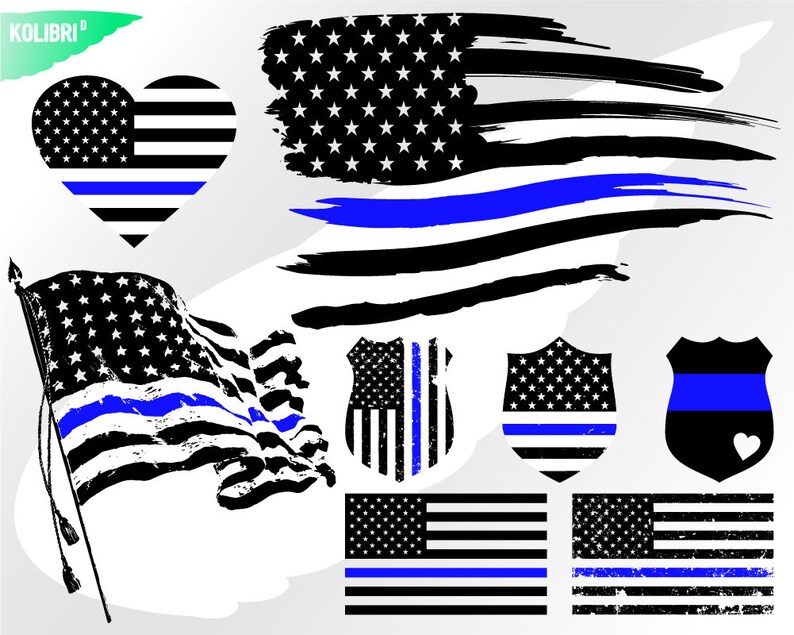 Download Police flag svg Police svg Police clipart Officer flag | Etsy