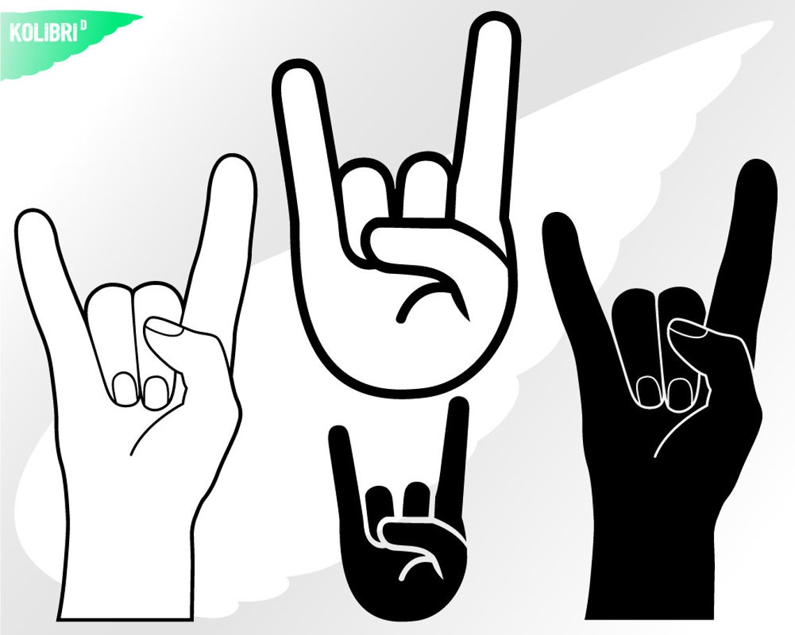 Horns Svg Horns Clipart Rock Fan Sign Svg Metal Music Etsy