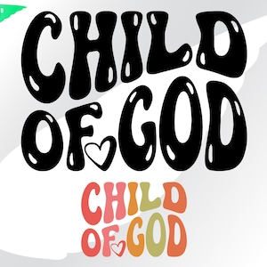 Niño de Dios svg - Fe svg - Jesús svg - Retro groovy svg - Letras onduladas vintage svg - Cita bíblica svg - eps, png, dxf, pdf, svg cricut