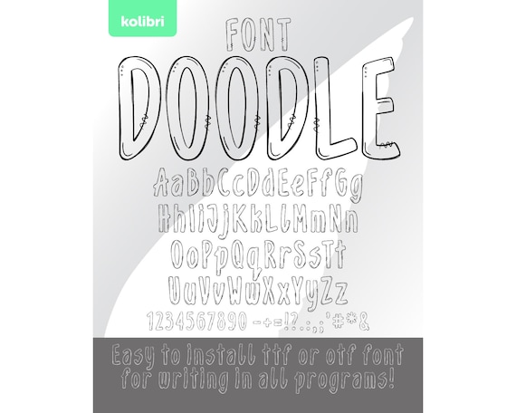 Doodle font – Doodle letters – Doodle svg – Hand drawn alphabet – Installable font otf, ttf, eps, png, dxf, pdf, svg for cricut, procreate