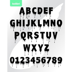 Dripping letters svg – Dripping svg – Saucy svg – Alphabet text svg – Bloody dripping font svg – eps png dxf pdf svg for cricut, procreate