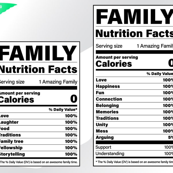 Family svg – Awesome family png – Nutrition facts svg – Nutrition svg – Family clipart – Label svg – eps, png, dxf, pdf, svg for cricut