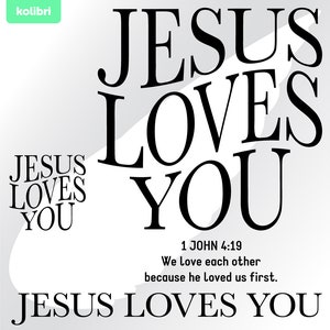 Jezus houdt van je svg – geloof svg – geloof png – Jezus svg – golvende svg – geloof clipart – bijbel svg – eps, png, dxf, pdf, svg voor cricut, t-shirt