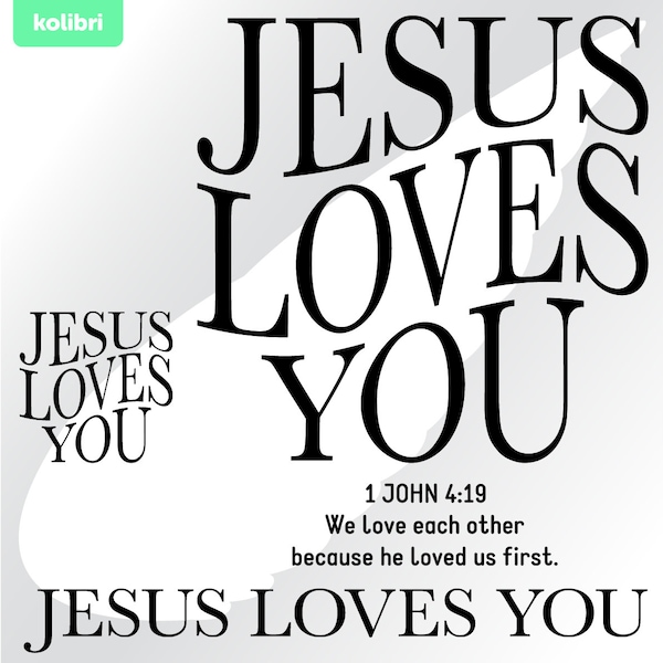 Jesus loves you svg – Faith svg – Faith png – Jesus svg – Wavy svg – Faith clipart – Bible svg – eps, png, dxf, pdf, svg for cricut, t-shirt