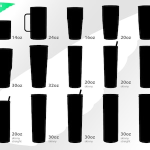 Download Svg Cut File 10 Tumblers Cups Silhouette Png Jpg Clipart Etsy