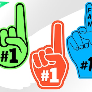 Nummer 1 svg – vinger clipart – één svg – één teken svg – #1 fan svg – wedstrijddag svg – fan voetbal svg – eps png dxf, pdf, svg voor de cricut