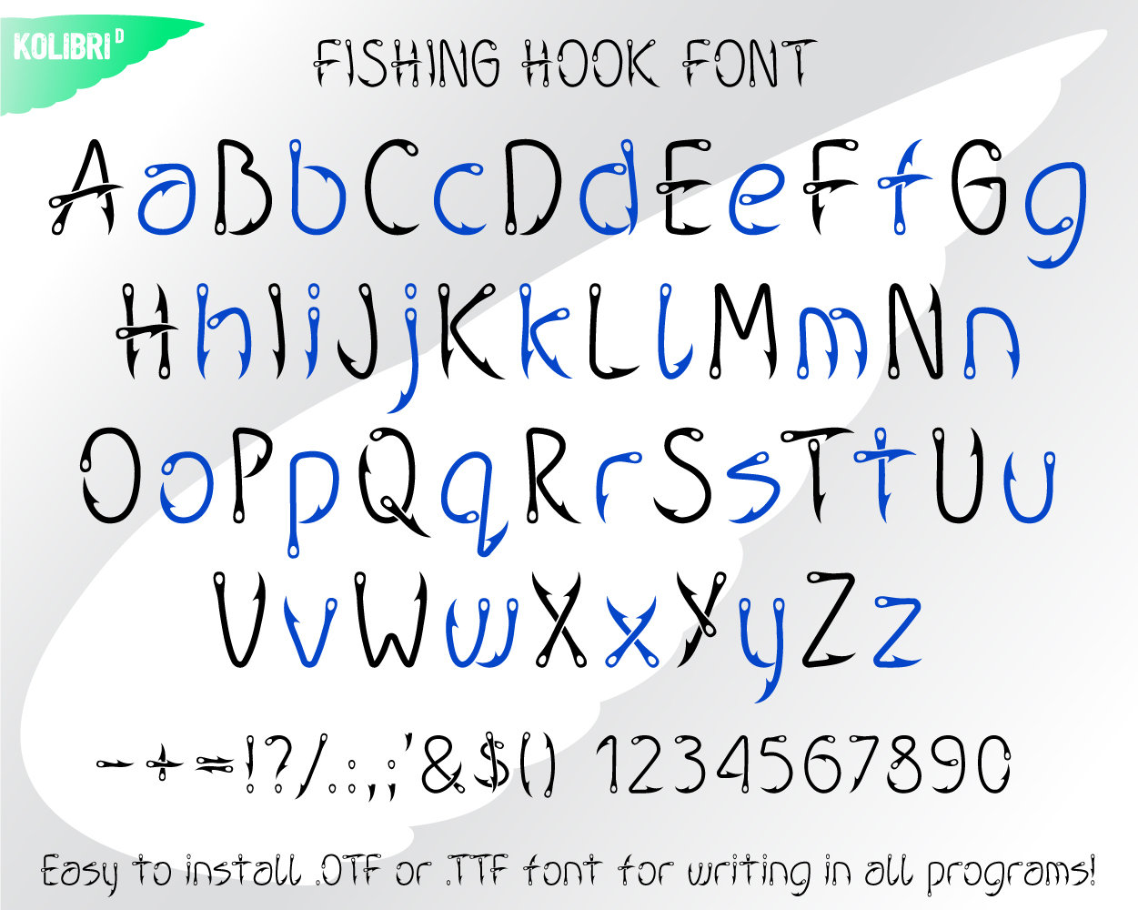 Hook Font Svg  Fishing Font  Fishing Hook Svg  Alphabet Letters   Installable Font Ttf, Otf  Eps Png Dxf, Pdf, Svg for Cricut, Procreate -  Etsy