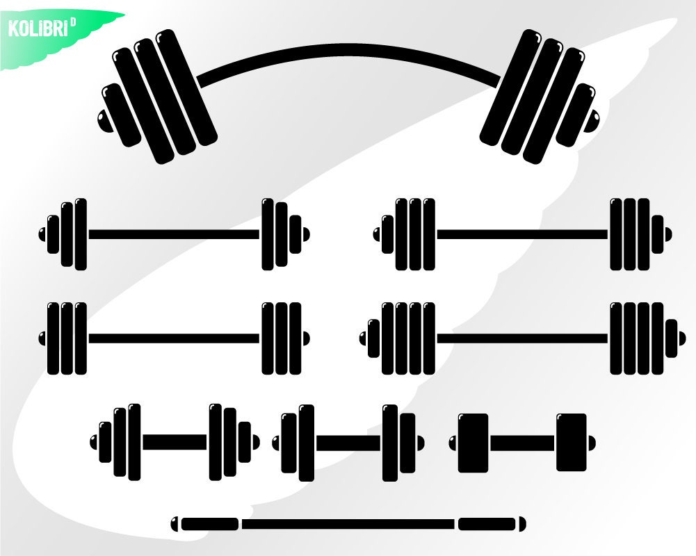 Barbell Svg Weight Svg Fitness Svg Barbell Clipart Gym - Etsy