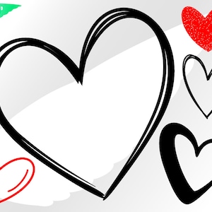 Herz Doodle svg – Herz Doodle png – Herz svg – Herz png – Line Heart Clipart – Handgezeichnete Herzliebe – eps, png, dxf, pdf svg für Cricut