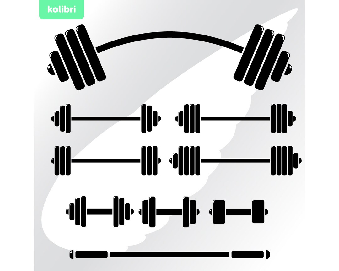Barbell Svg Weight Svg Fitness Svg Barbell Clipart Gym Svg Workout Svg