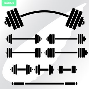 Barbell svg – Weight svg – Fitness svg – Barbell clipart – Gym svg – Workout svg – Exercise sport svg – eps, png, dxf, pdf, svg for cricut