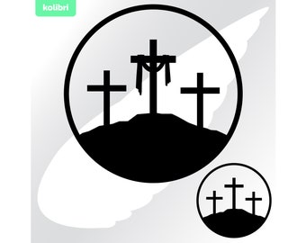 Calvary cross svg – Calvary svg – Jesus svg – Three crosses svg – Religious cross clipart – Easter svg – eps, png, dxf, pdf, svg for cricut