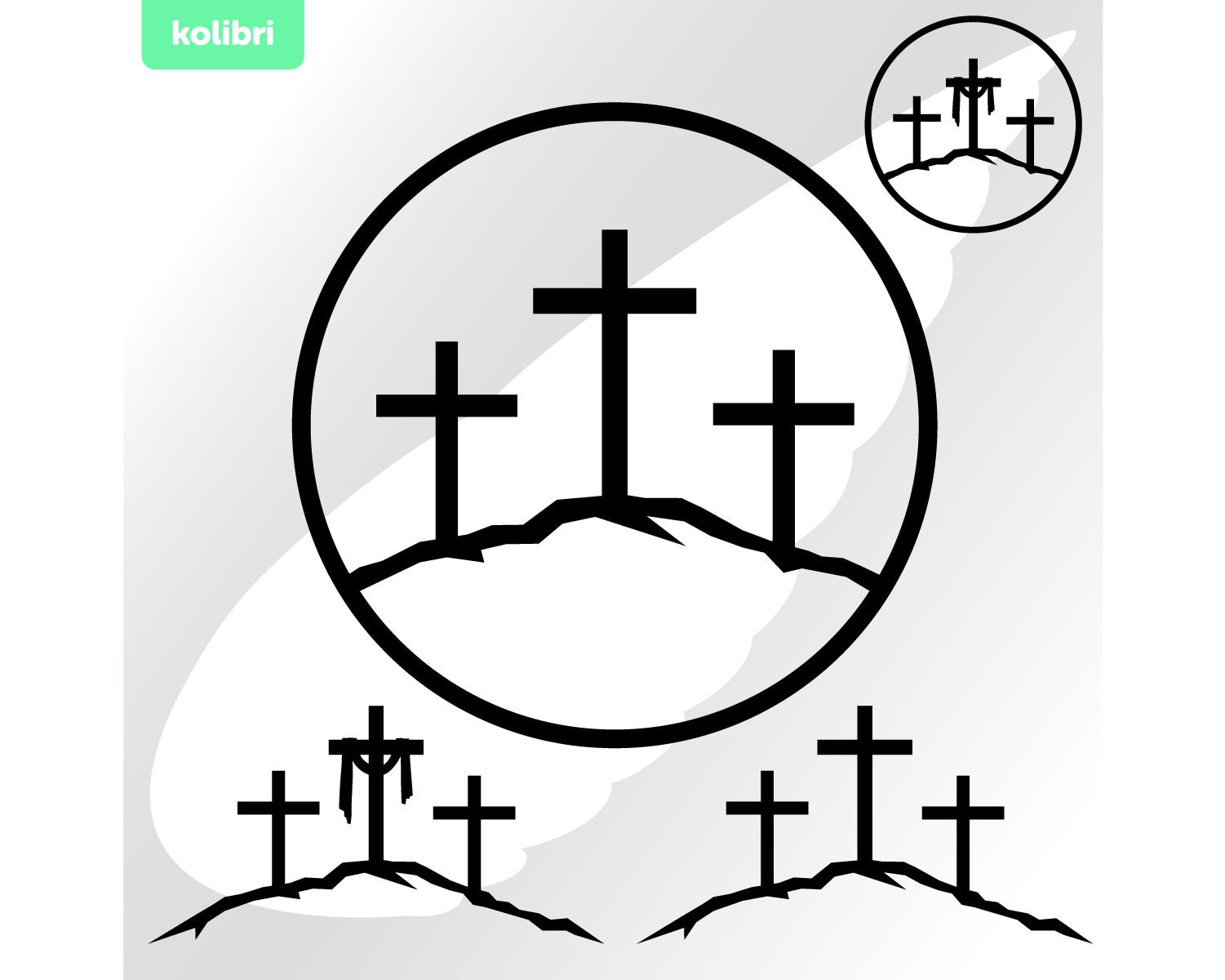Three Crosses Clip Art Black And White