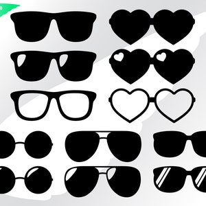 Sunglasses svg – Shades svg – Sunglasses clipart – Bundle svg – Glasses svg – Summer svg – Heart svg – eps, png, dxf, pdf, svg for cricut