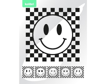 Checkered smile svg – Checkered pattern svg – Smile svg – Checker svg – Smile clipart – Happy smile png – eps, png, dxf, pdf, svg for cricut