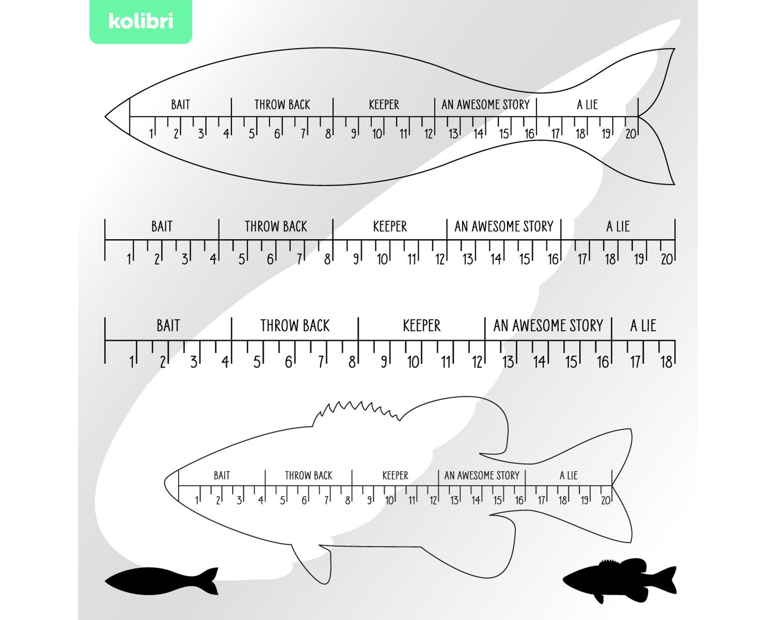 Fish Ruler Svg – Fish Ruler Clipart – Fish Svg – Fish Clipart – Fishing ...