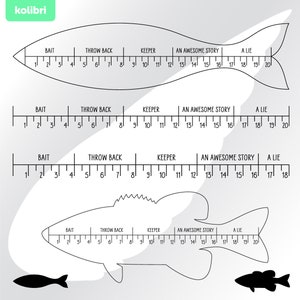 Règle poisson svg - clipart poisson règle - poisson svg - clipart poisson - pêche svg - poisson mesure svg - découpe laser - eps png, dxf pdf svg pour cricut