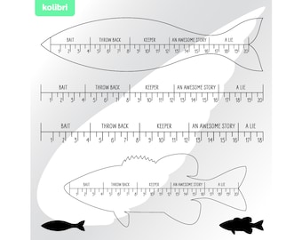 Fish ruler svg – Fish ruler clipart – Fish svg – Fish clipart – Fishing svg – Fish measure svg – Laser cut – eps png, dxf pdf svg for cricut