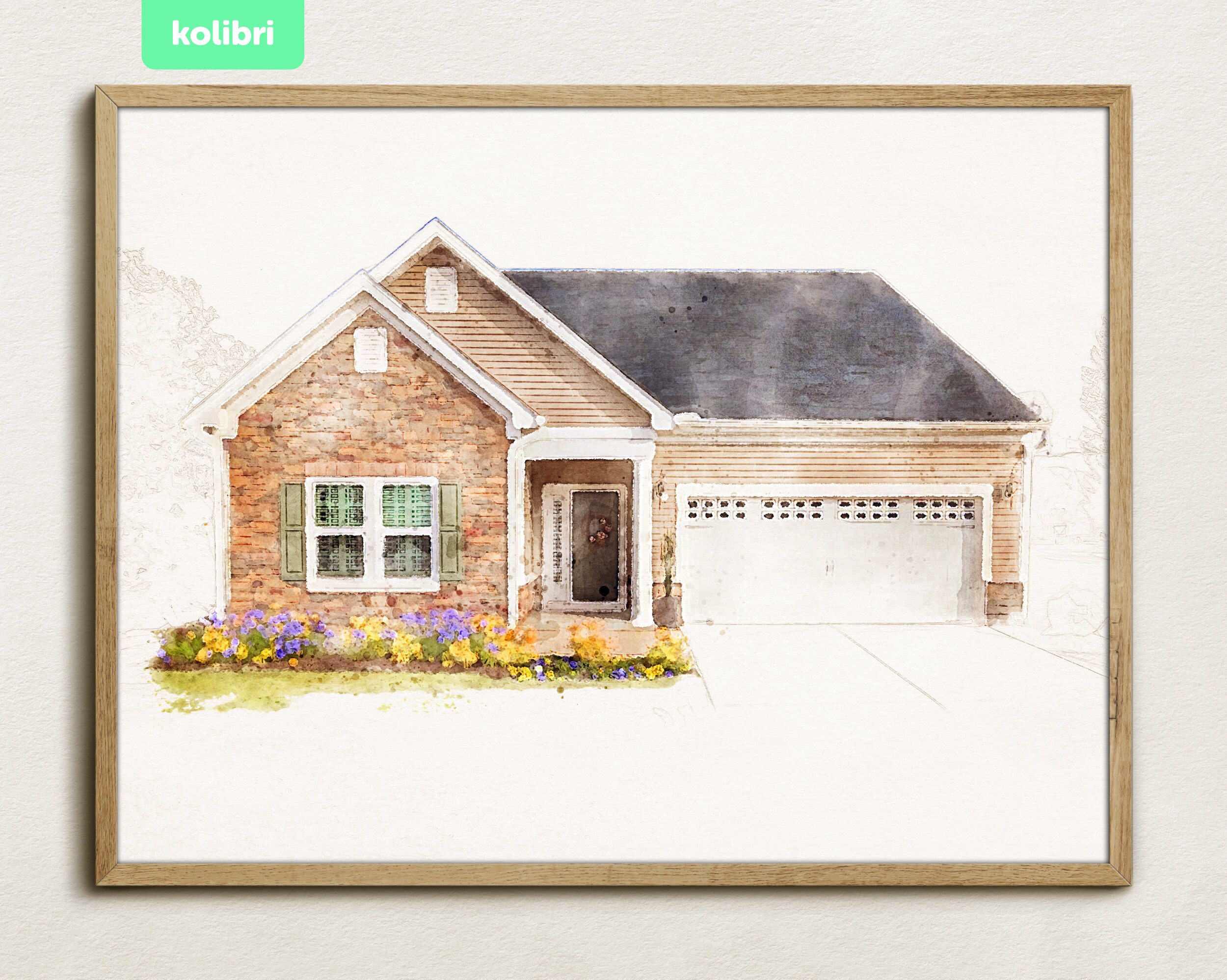 Custom Home Portrait From Photo – Personalized House Painting ...