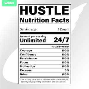 Hustle svg – Faits nutritionnels svg – Nutrition svg – Hustle faits clipart – Hustle étiquette nutritionnelle svg – eps, png, dxf pdf, svg pour cricut
