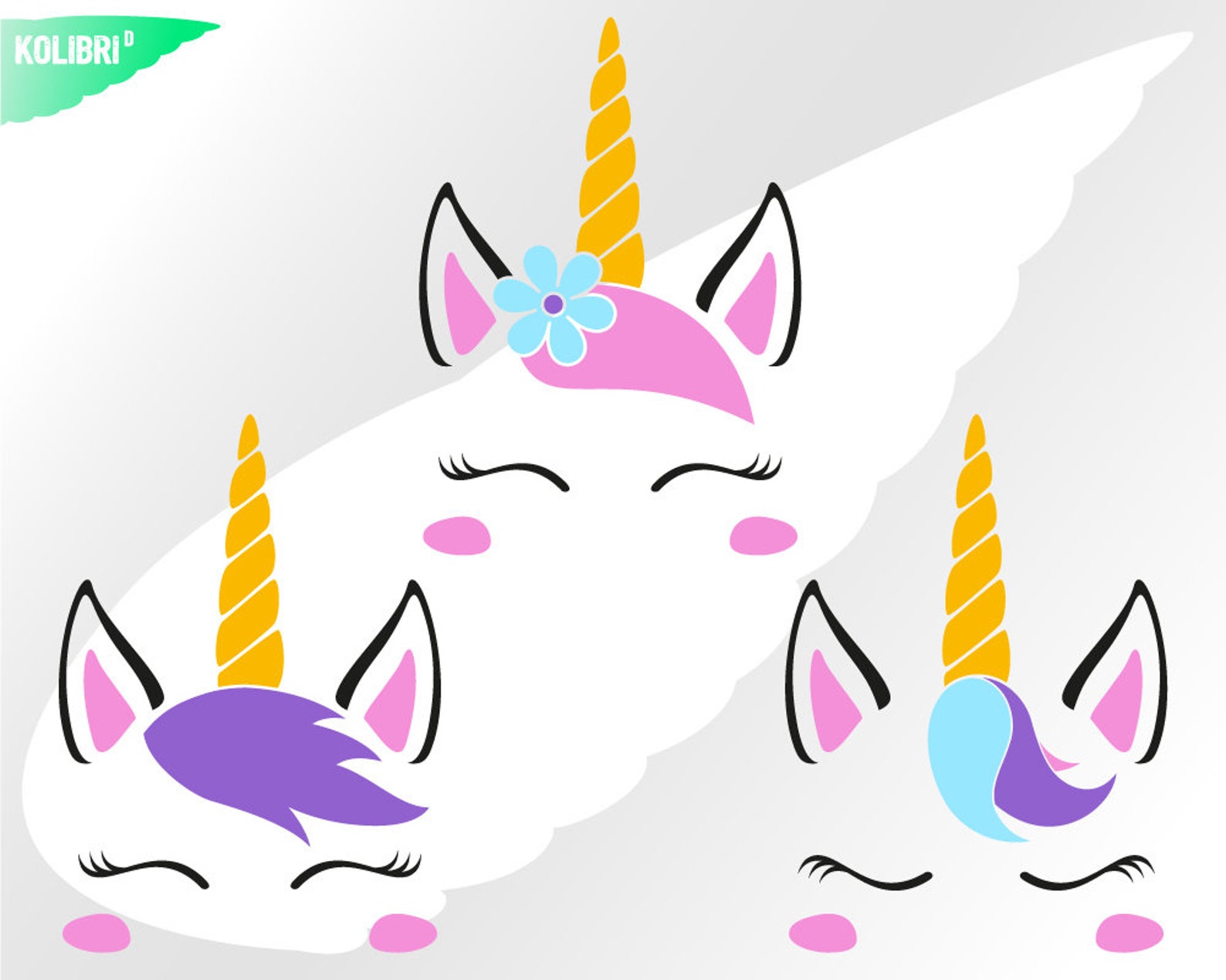 Download Unicorn face svg Unicorn svg Hair unicorn clipart Pink | Etsy