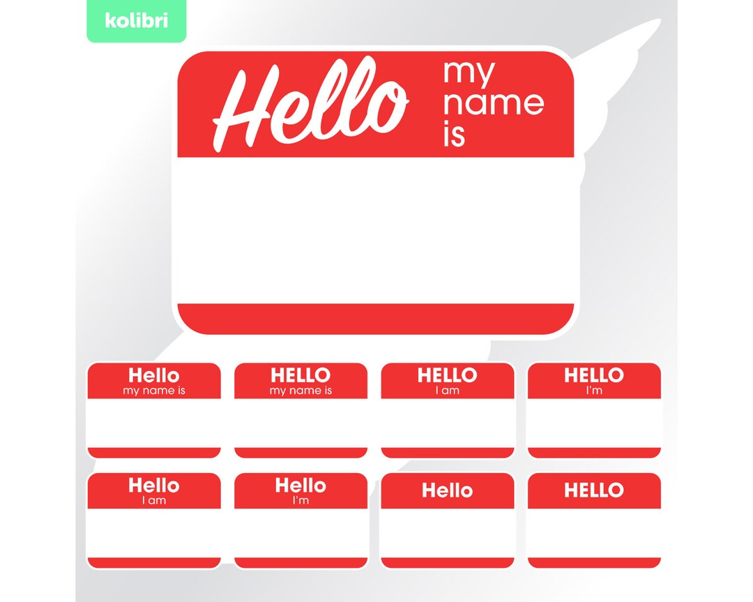 Hello Svg Hello My Name is Svg Hello Clipart Hello Tag Name Svg Name