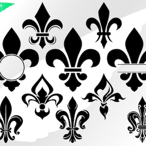 Fleur de lis svg – lelie svg – fleur de lis clipart – monogram frame svg – New Orleans svg – heiligen svg – eps, png, dxf, pdf, svg voor cricut