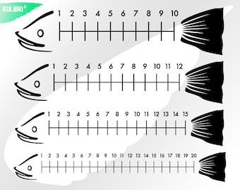 Fish ruler svg – Fish ruler clipart – Fish svg – Fish clipart – Fishing svg  – Fishing boat svg – Lake svg – eps, png, dxf pdf svg for cricut