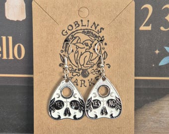 Ouija planchette earrings, talking board earrings, spirit board planchette