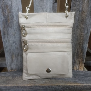 Vintage Beige Leder Umhängetasche echtes Leder verstellbare Schultergurt Made in Indien