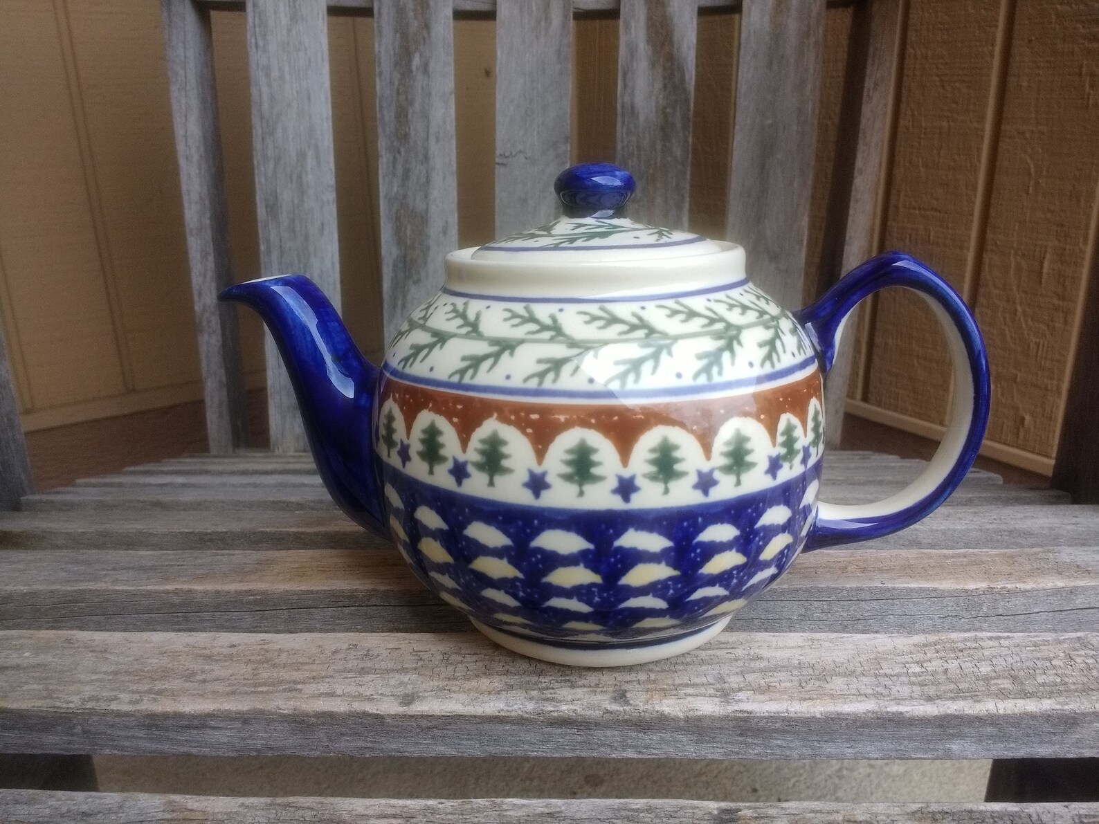 Vintage Boleslawiec Polish Pottery Teapot with Lid Handmade 6 Etsy