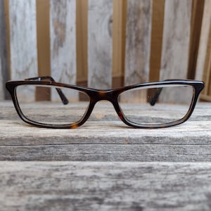 Ray-Ban Plastic Brown Tortoise Shell Eyeglasses (Frames Only) Full Rim Rectangle Glasses Retro Vintage Eyewear