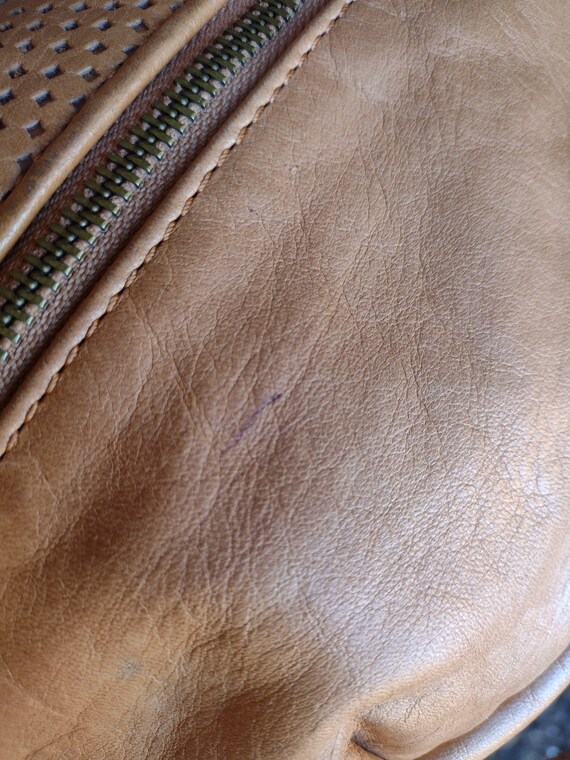 Lucky Brand Light Brown Distressed Leather Should… - image 8