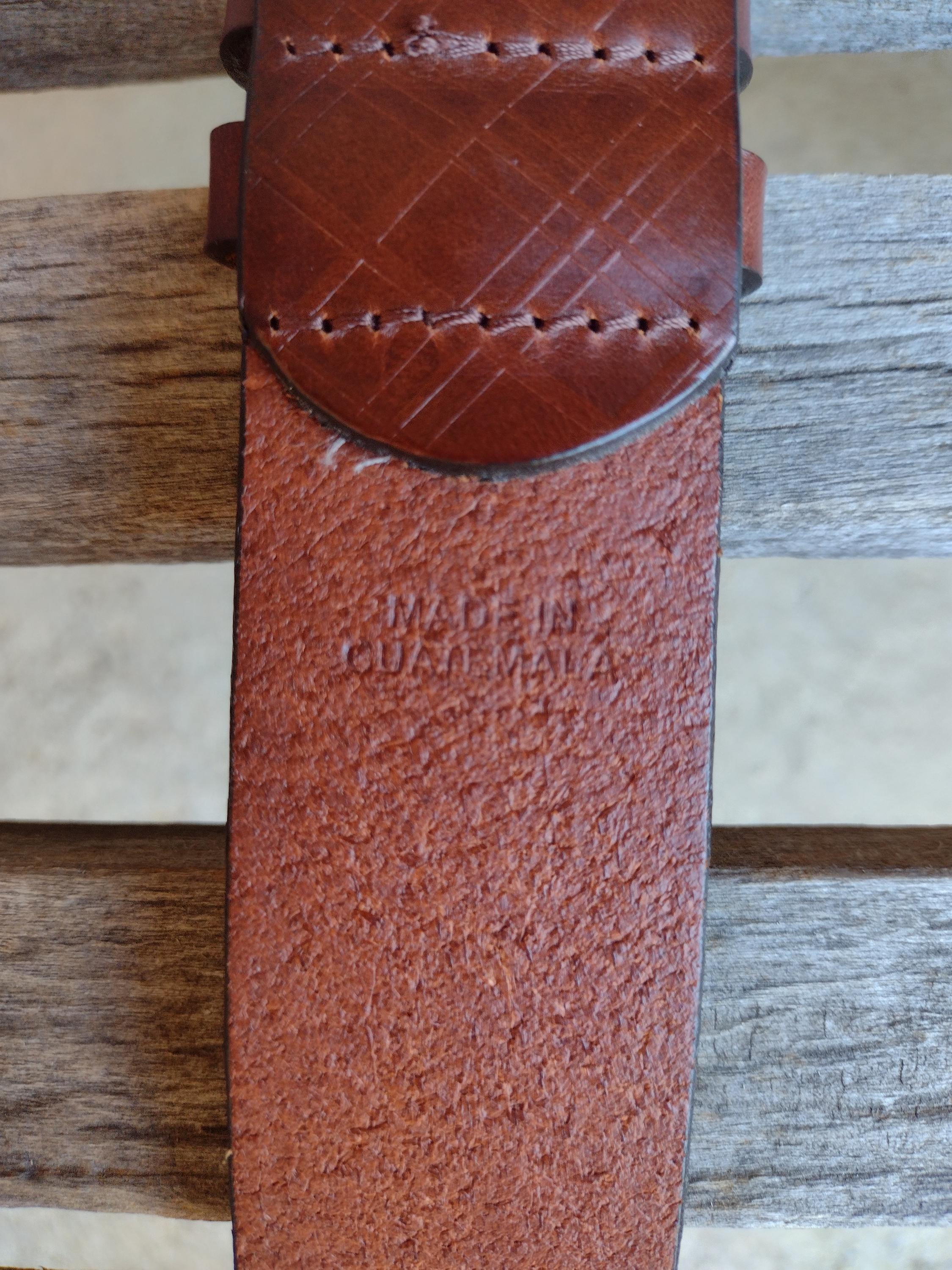 Fossil Brown Leather Belt With Brushed Gold Buckle Retro  display picture 1