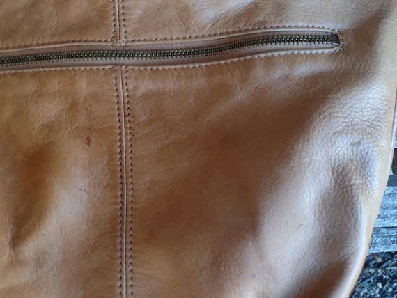 Lucky Brand Light Brown Distressed Leather Should… - image 10