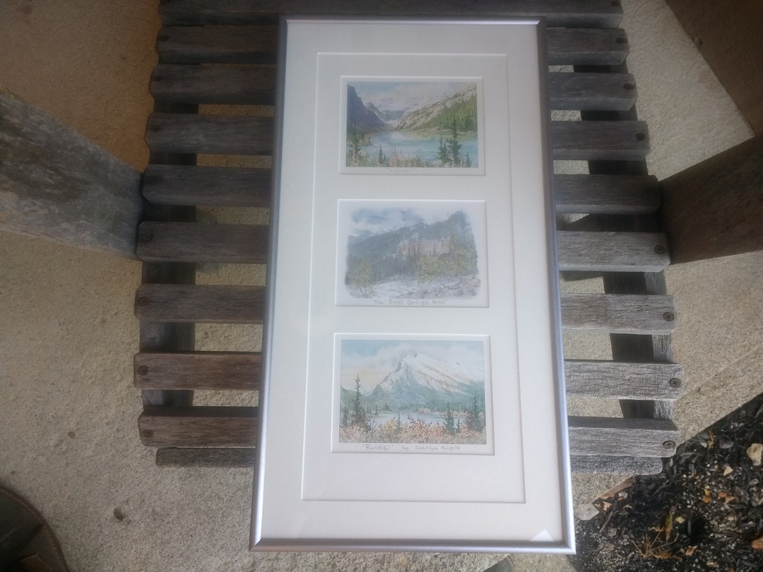 Vintage Marilyn Kinsella Watercolor Art Prints Lake Louise Banff