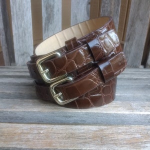 Vintage WCM New York Brown Leather Belt With Double Single  display picture 3