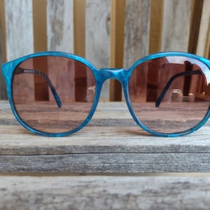 Pappagallo VIII Marble Blue Eyeglasses (Frames Only) Retro Vintage Plastic Glasses Made in France