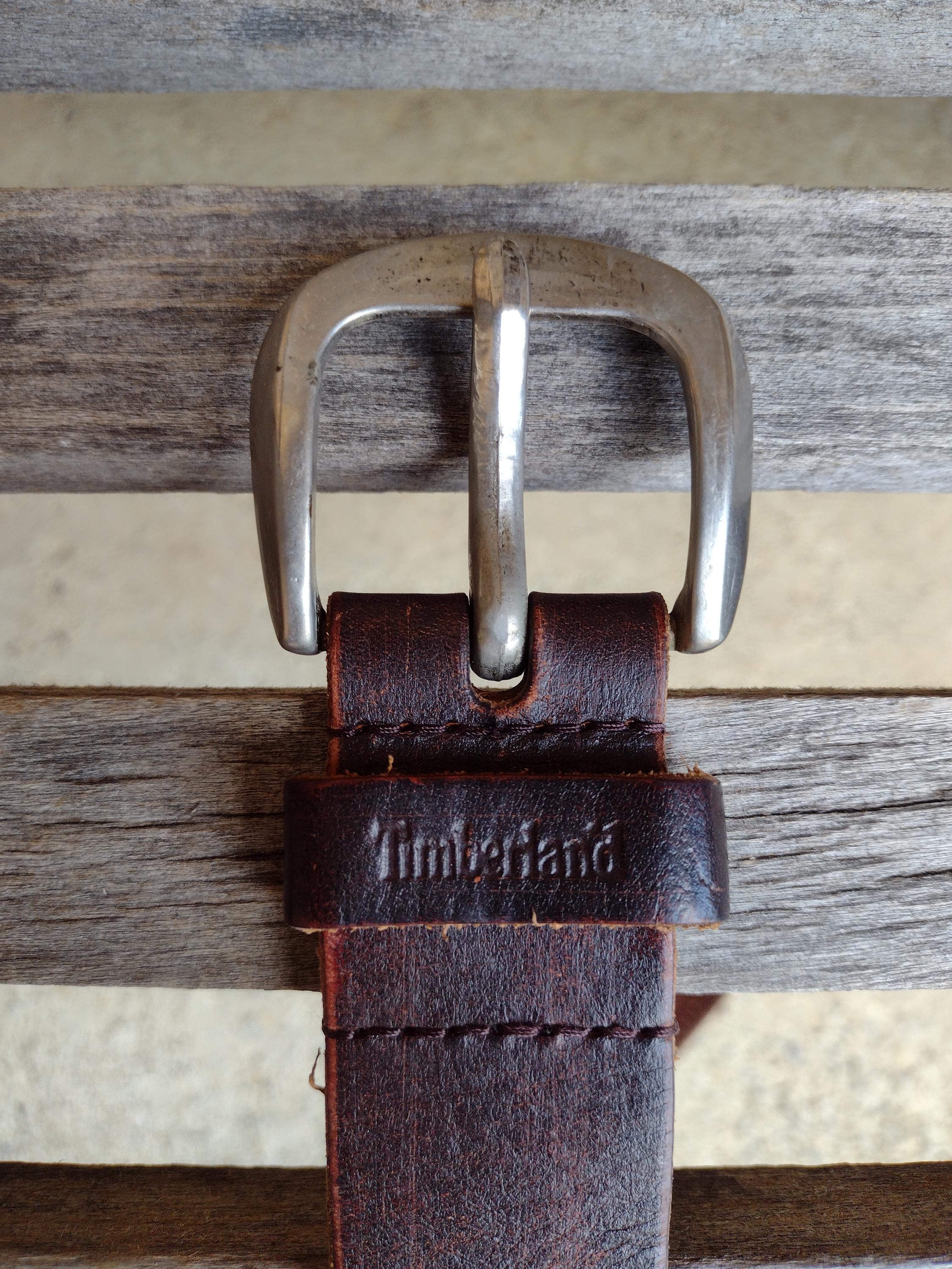 Timberland Dark Brown Distressed Leather Belt Retro Vintage  display picture 1