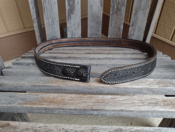 Men's Triple K Black Leather Belt with Interior Z… - image 2