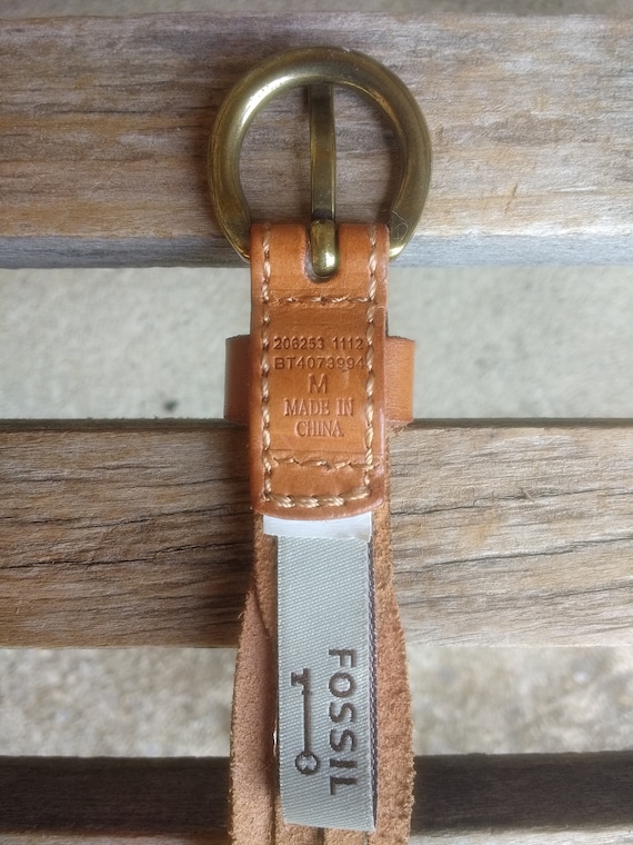 Buy Vintage Fossil Brown and White Braided Leather Belt With  display picture 2