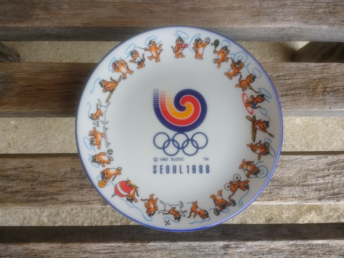 Rare Vintage 1988 Seoul Olympics Commemorative Plate Retro Etsy