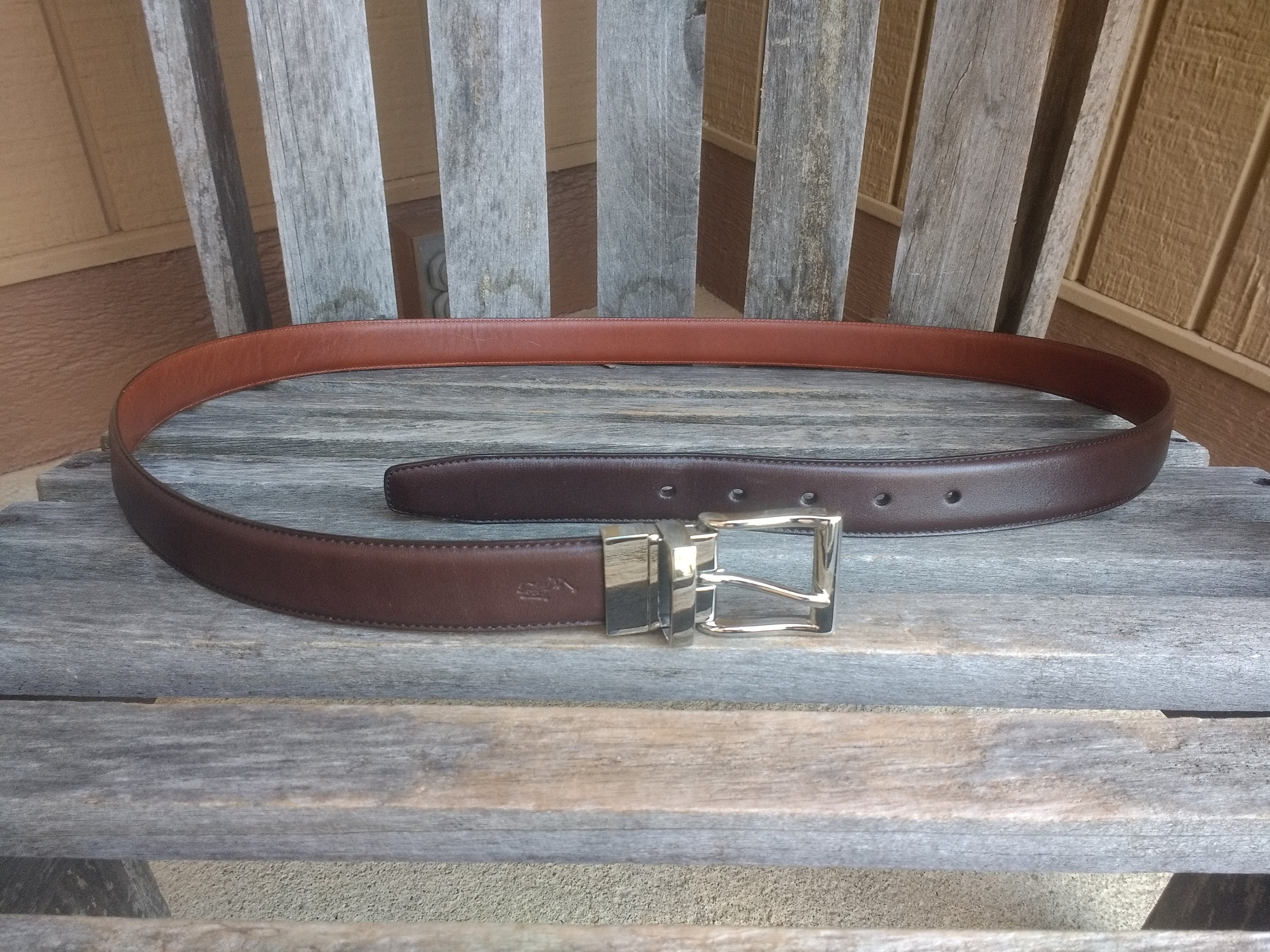 Vintage Polo Brown Leather Reversible Belt With Sigle Prong - Etsy