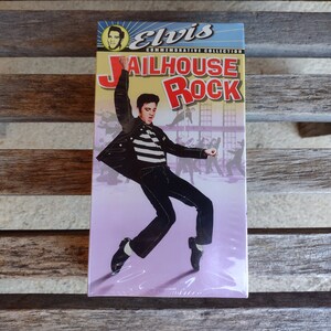 Elvis Presley Commemorative Collection VHS Titled Jailhouse Rock Retro Vintage Rock and Roll Tape Black and White Original 1957 Year 1997