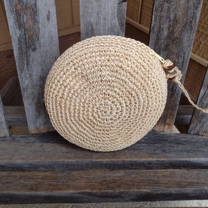 Ronde geweven clutch met verbonden make-up spiegel retro vintage handtas portemonnee