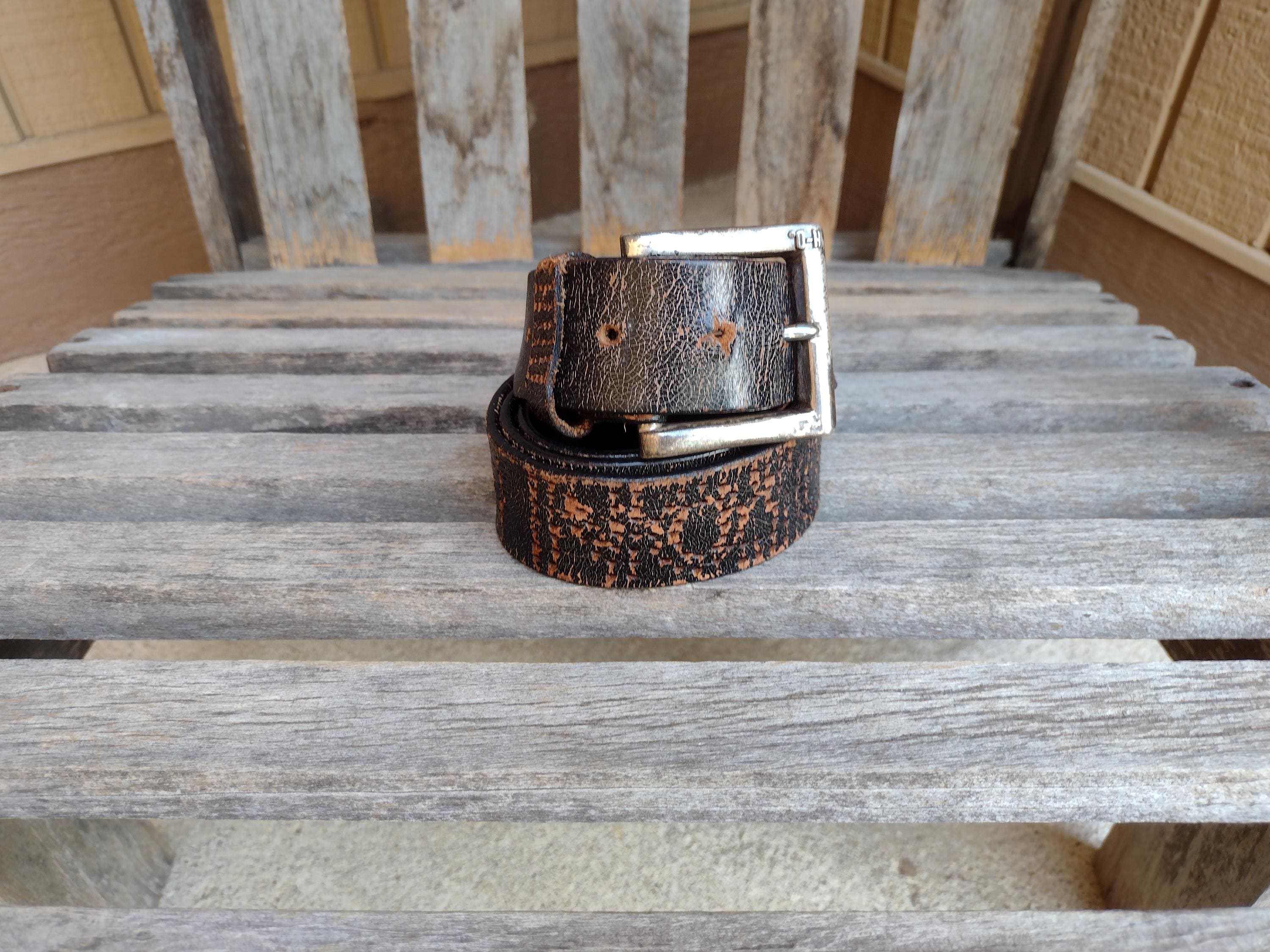 Harley Davidson Black Naturally Distressed Leather Belt With  display picture 3
