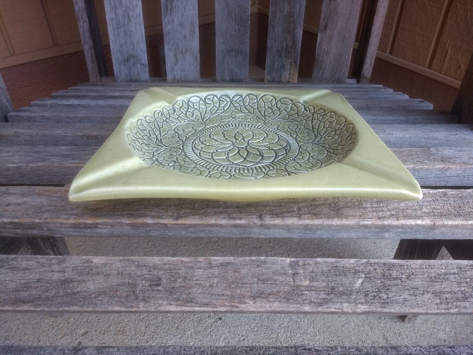 Vintage Baldelli Ceramic Ashtray Square Absrtact Mid Century Etsy